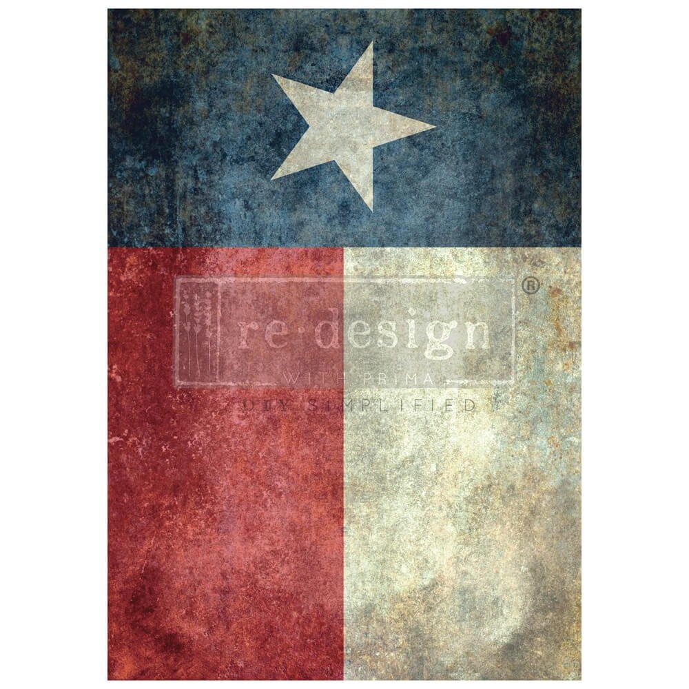 Prima Re-Design A1 Decoupage Fiber-Texas Flag