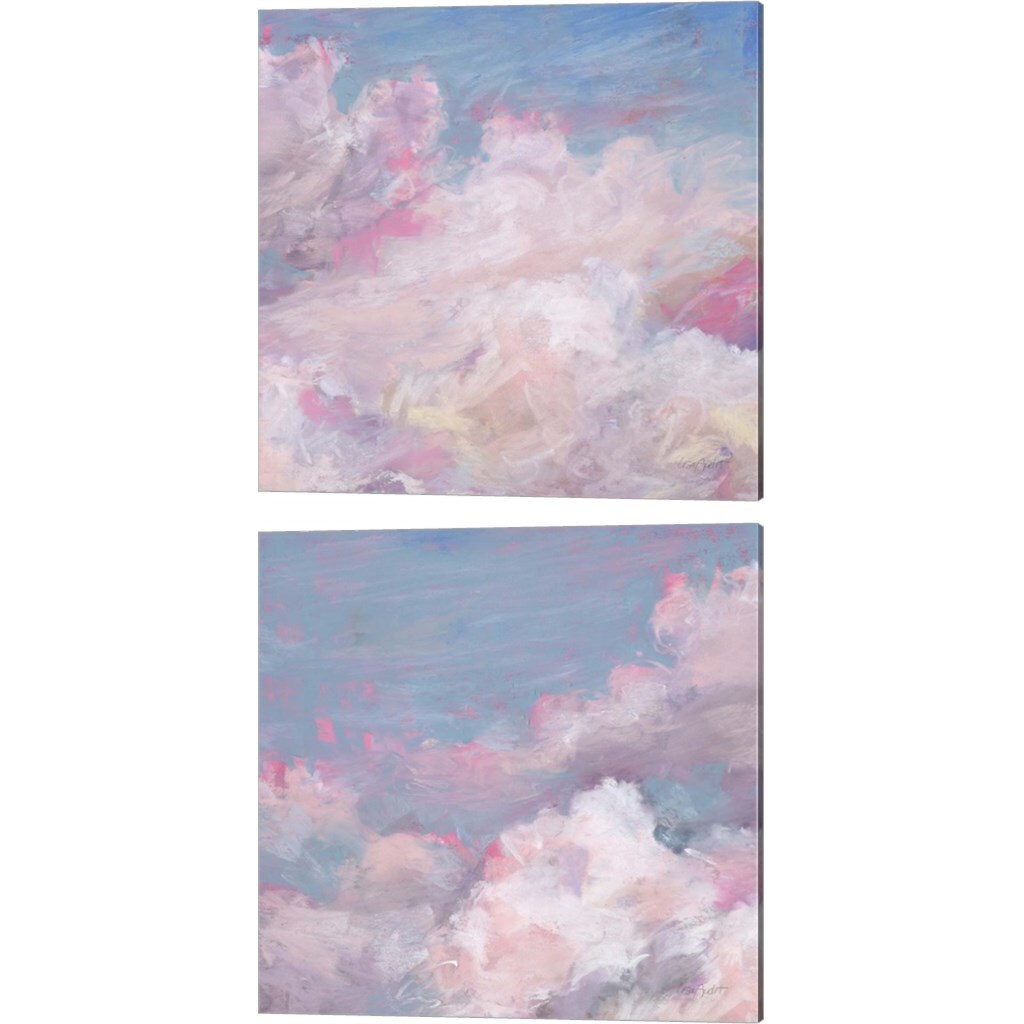 Daydream Pink A by Lisa Audit 14" x 14" Canvas Wall Art (Set of 2)