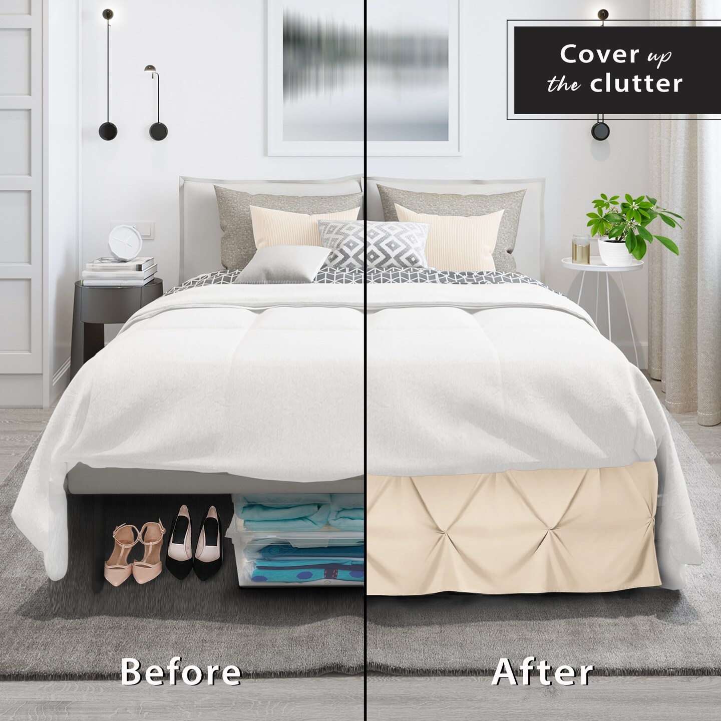 Nestl Bedding Pinch Pleat Design Bed Skirt