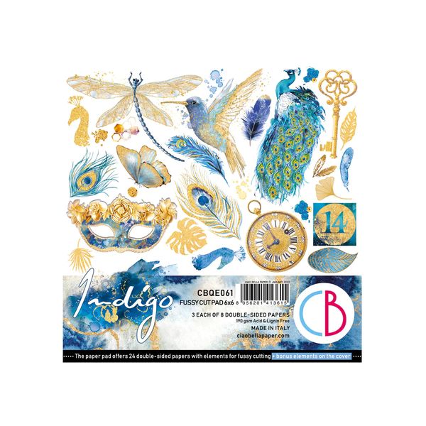 Ciao Bella Indigo Fussy Cut 6x6 Paper Pad