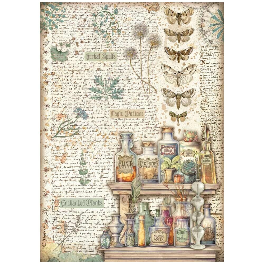 Stamperia Rice Paper Sheet A4-Fortune Alchemy