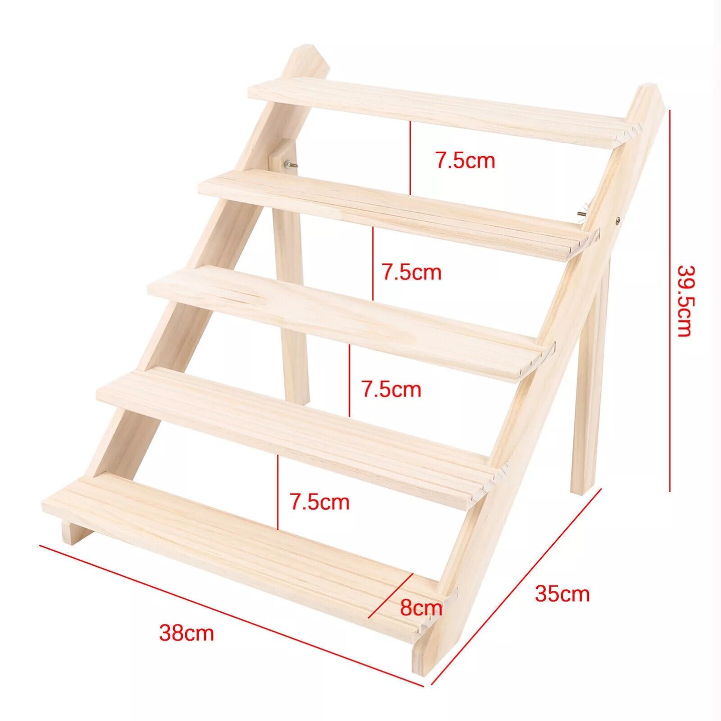 Kitcheniva 5-Tier Solid Wooden Jewelry Display Rack