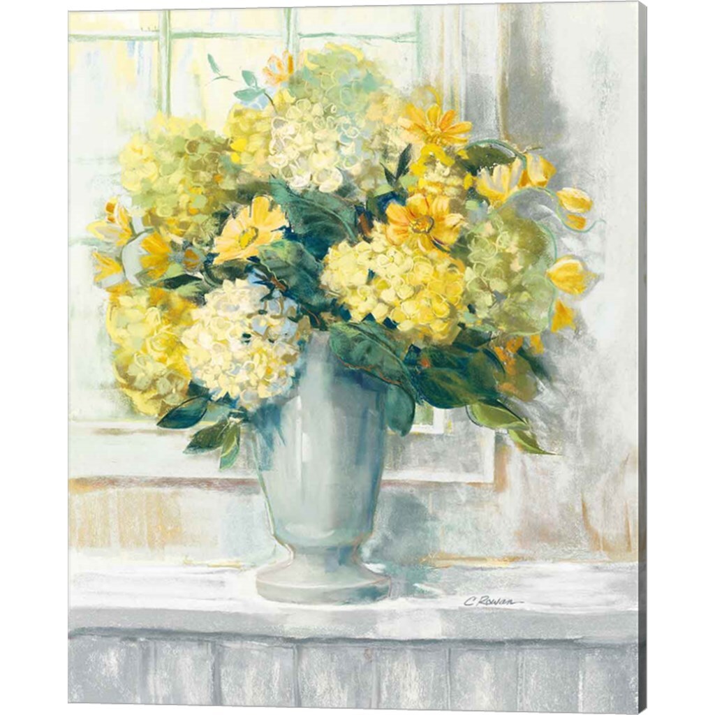 Endless Summer Bouquet Yellow by Carol Rowan 12" x 15" Canvas Wall Art (Set of 2)