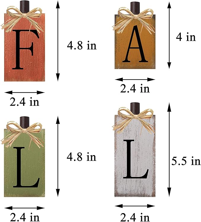 Fall Decorations for Home Thanksgiving signs Harvest Fall Autumn Home Decor with Vintage Farmhouse Block Sign on Wooden Table