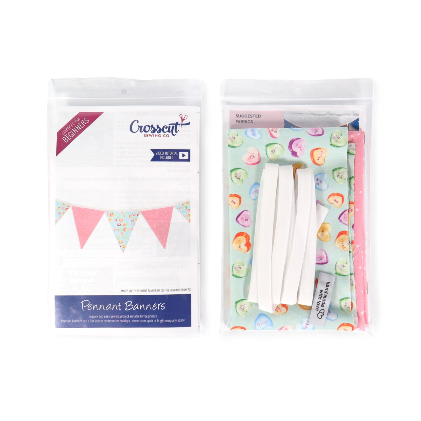 Crosscut Sewing Co. Monthly Pennant Banner DIY Sewing Kit - Sewing Project Kit for Beginners