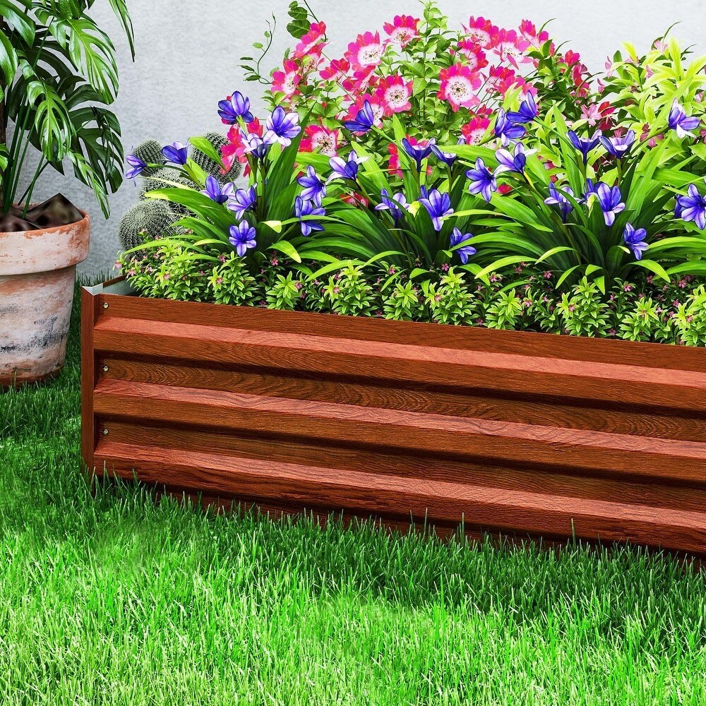 Galvanized Metal Raised Garden Bed for Vegetables, Flowers & Herbs