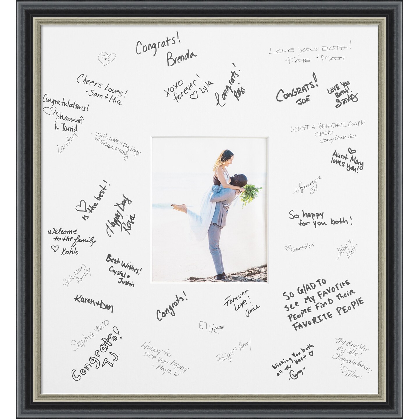 Theo Signature Mat Picture Frame, Photo Frame Wedding Guest Book Alternative, Autograph Picture Mat for Signature Board, Wedding Celebrations Graduations Support Encouragement or Retirement