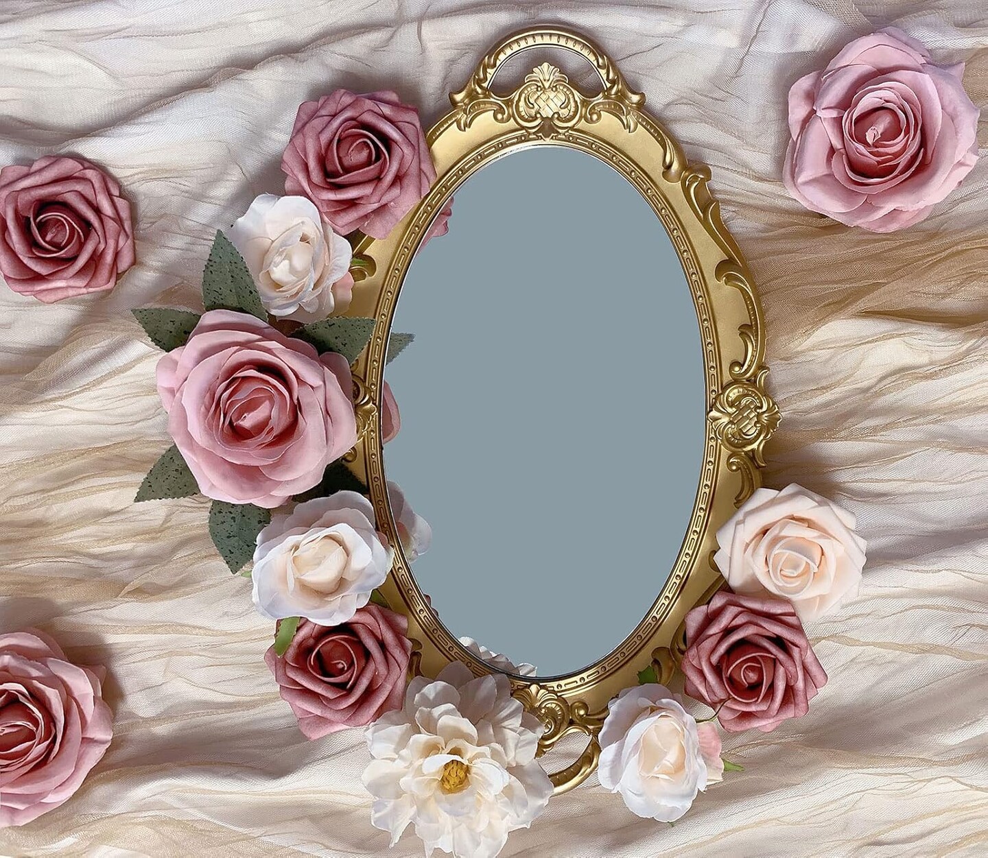 Roses Artificial Flowers Pink Bouquets Box Set for DIY Bridal Wedding Shower Decorations Fake Floral Arrangements for Party Table Centerpieces Home Decor Indoor Outdoor Dusty Blush