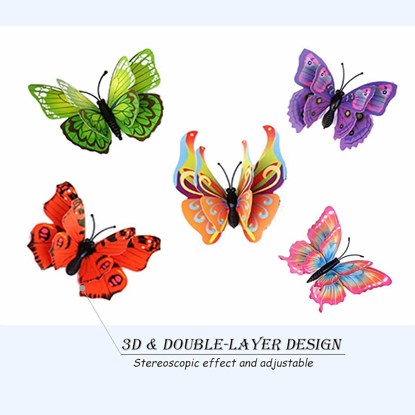 48 PCS 3D Butterfly Wall Décor Stickers – Colorful Magnetic Butterflies for Party Decorations, Home & Event Décor