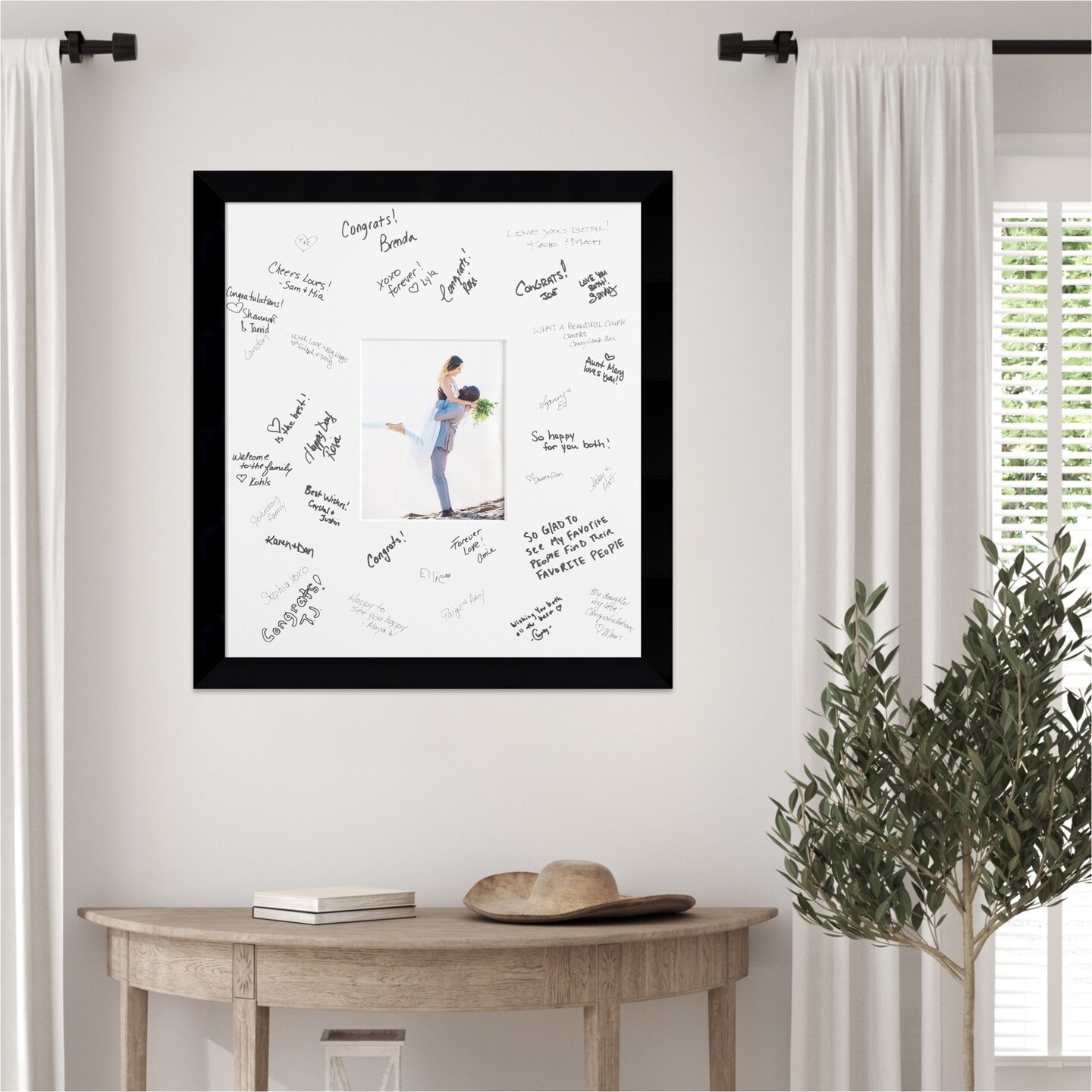 Museum Signature Mat Picture Frame, Photo Frame Wedding Guest Book Alternative, Autograph Picture Mat for Signature Board, Wedding Celebrations Graduations Support Encouragement or Retirement