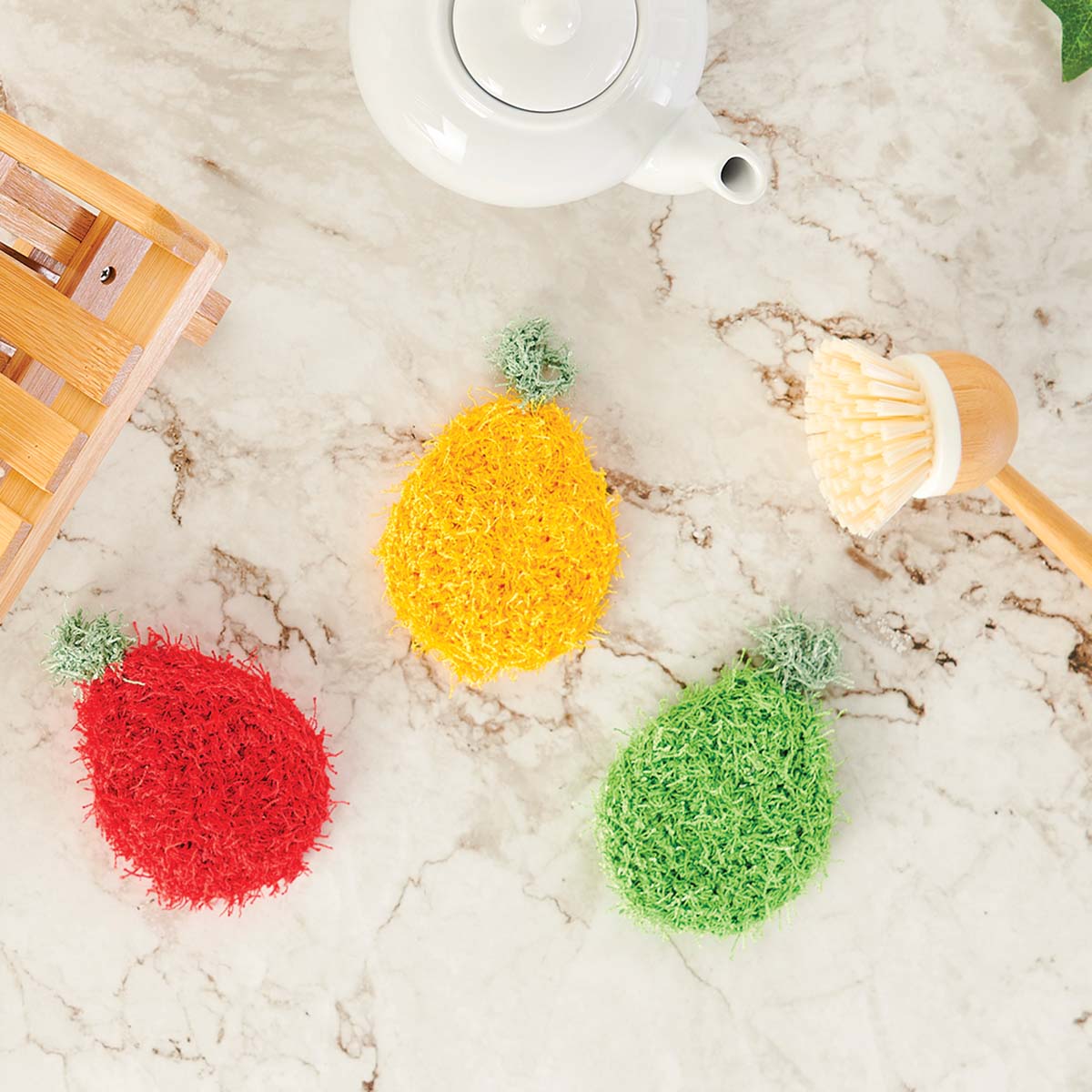 Red Heart  Juicy Pear Dish Scrubbies Crochet Kit