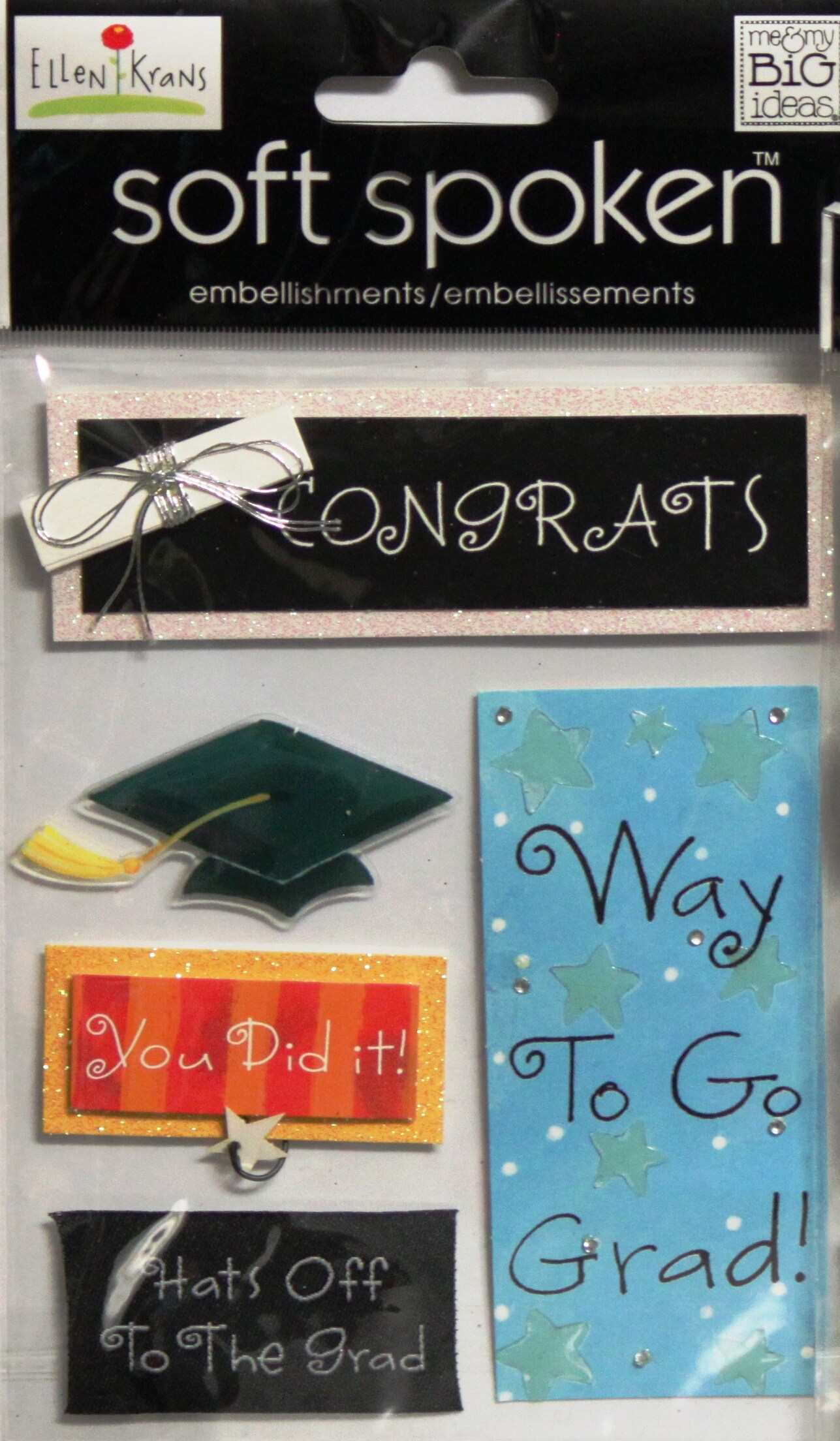 Me &#x26; My Big Ideas Soft Spoken Ellen-Graduation Dimensional Stickers