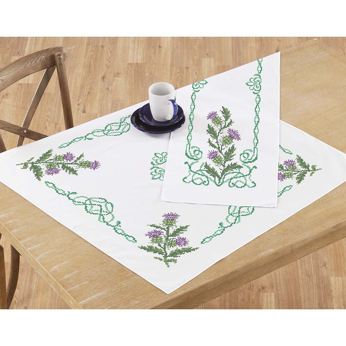 Herrschners Celtic Thistles Topper & Runner Stamped Cross-Stitch