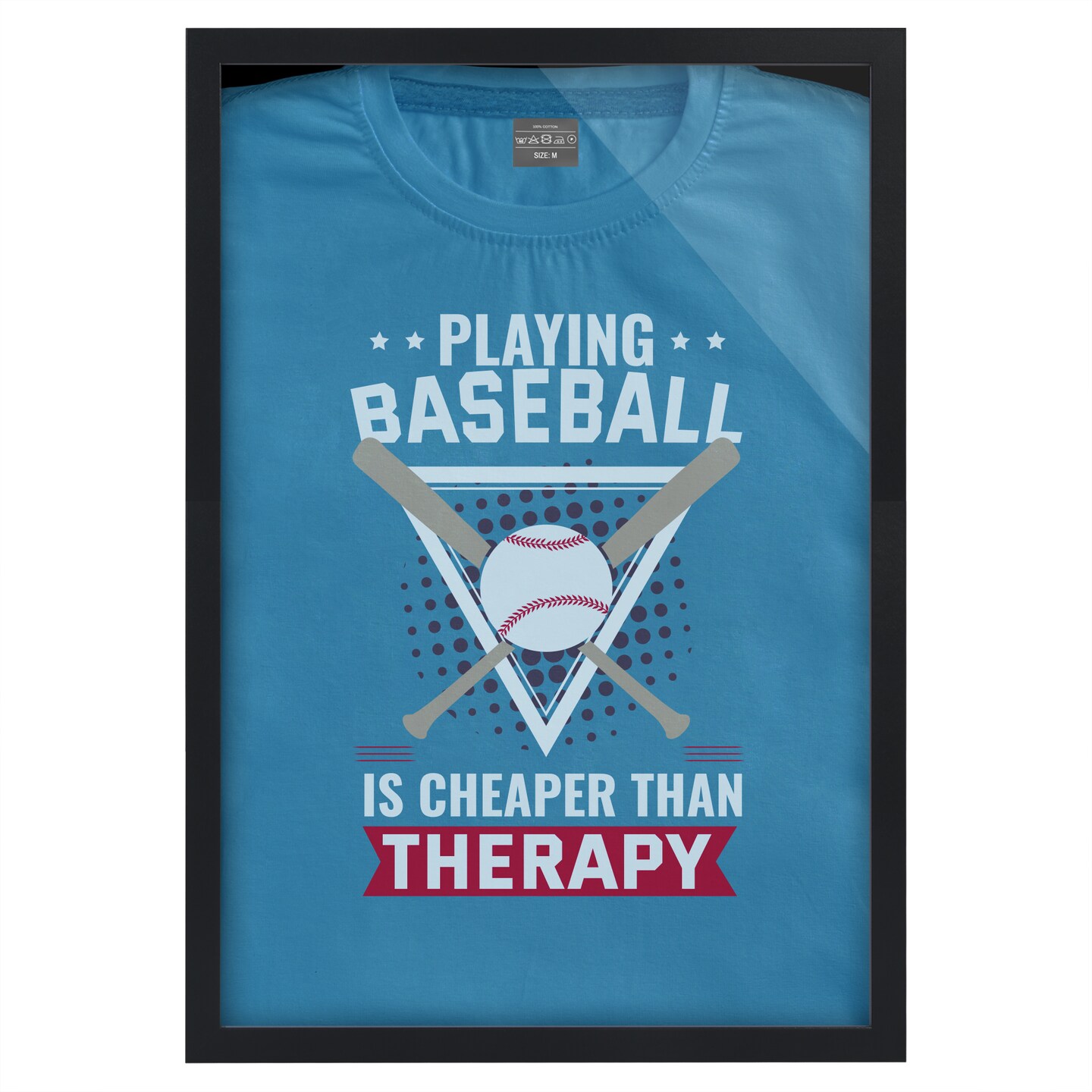 Americanflat T Shirt Frame - Frame with Shatter-Resistant Glass and Folding Insert - All-Star Collection - Black Tshirt Frames for Wall Display - Ideal for Sports Memorabilia or Graphic Tees