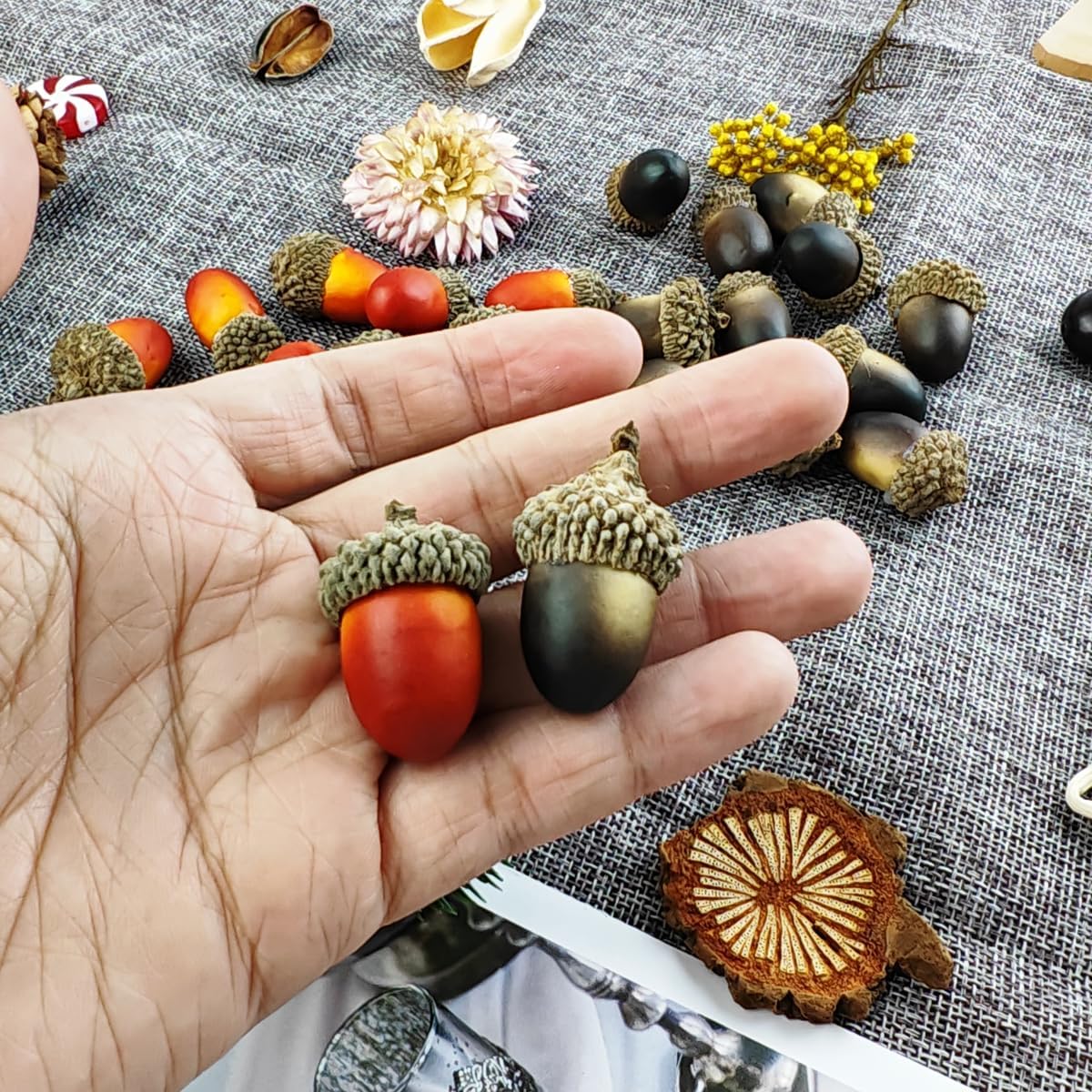 160PCS Artificial Acorns Home Vase Filler Decor