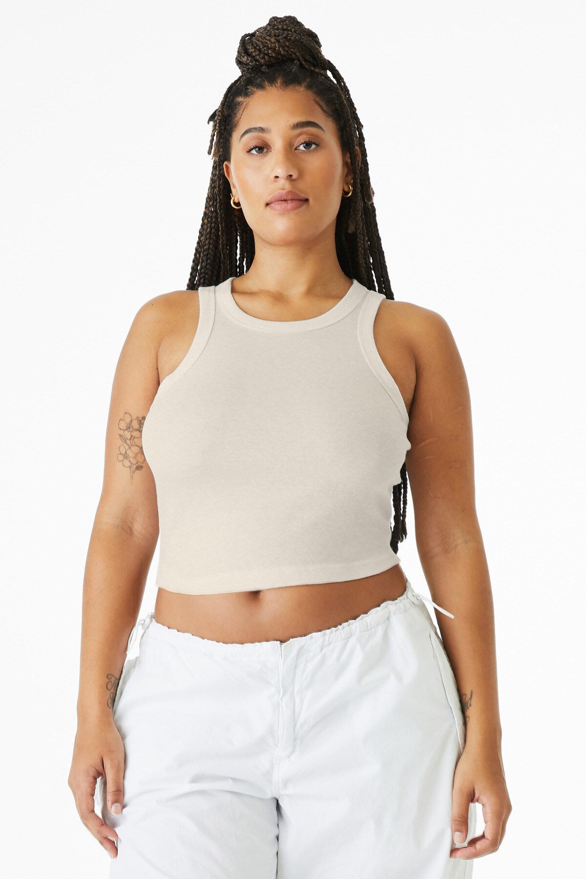 BELLA + CANVAS Women’s Micro Rib Racer Tank for Active Wear & Print Ready Tee