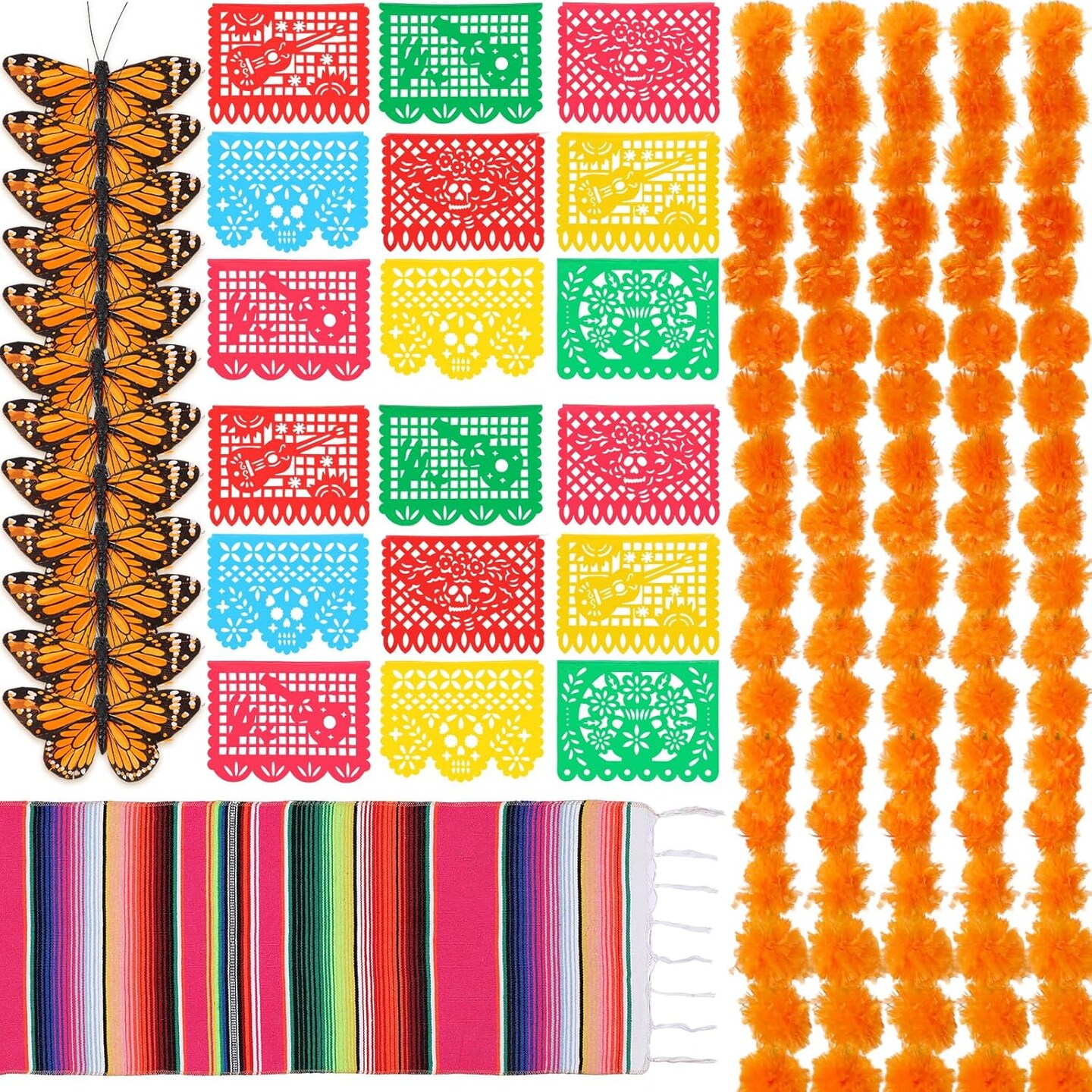 20 Pcs Dia De Los Muertos Ofrendas Altar Classic Kit (Orange)
