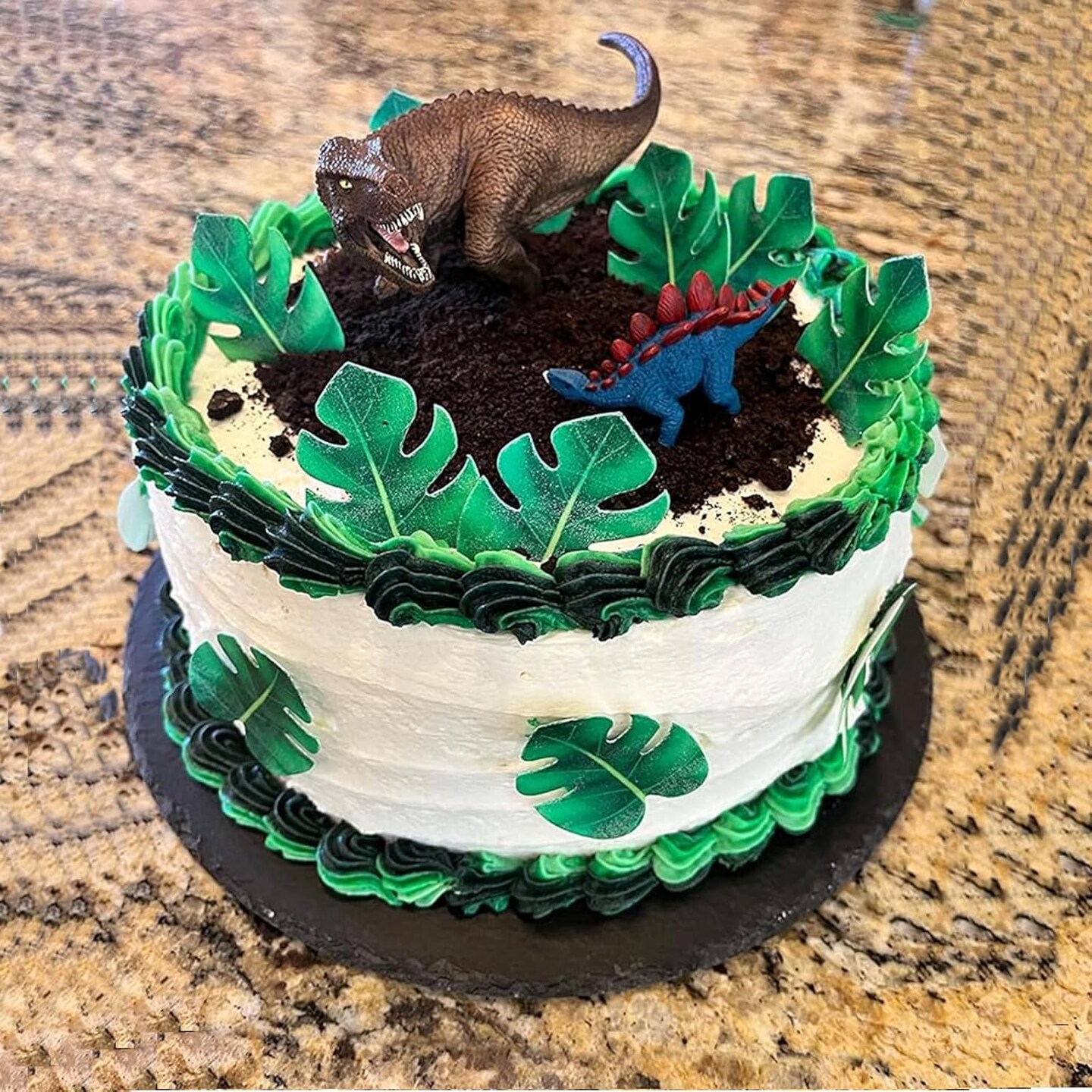 48Pcs Edible Tropical Plam Leaves Cake Toppers Wafer Paper Tropical Palm Leaves
