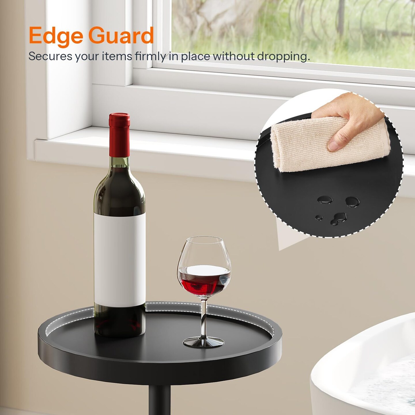 Sturdy Round wicker Accent Table Safe, Practical, and Tool-Free Assembly