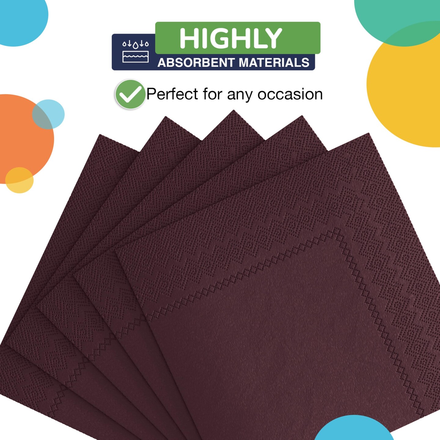 Party Solids Paper Napkins Disposable Everyday 100 Pcs 2 Ply Napkins Paper Everyday For Parties & Party Supplies
