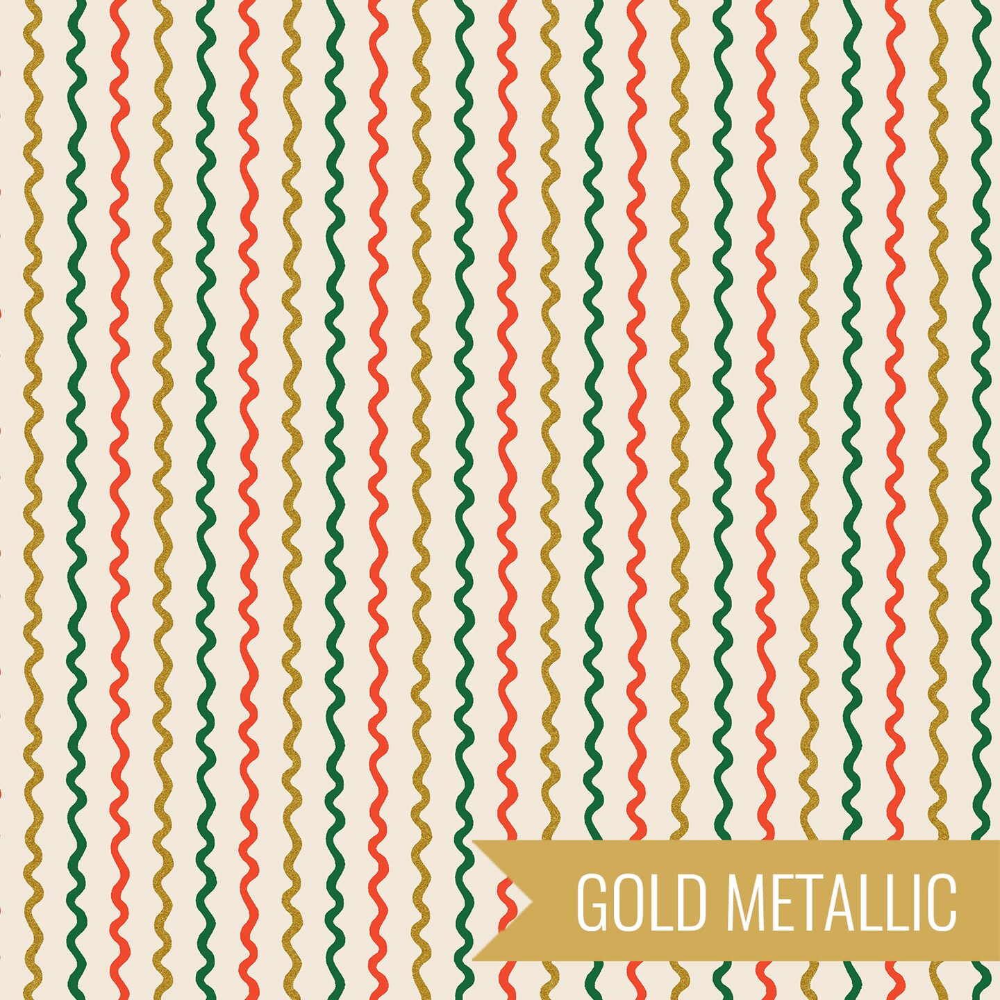 Ribbon Stripe in Cream Metallic (rp503-cr1m) | Holiday Classics IV | Rifle Paper Co | Cotton+Steel