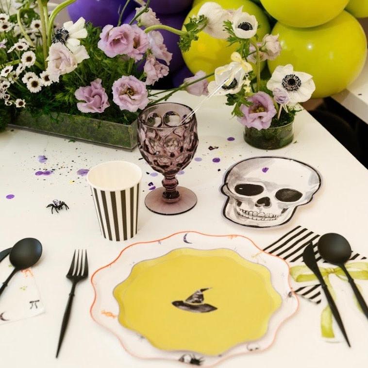 Watercolor Skeleton Halloween Dessert Plate (12pcs)