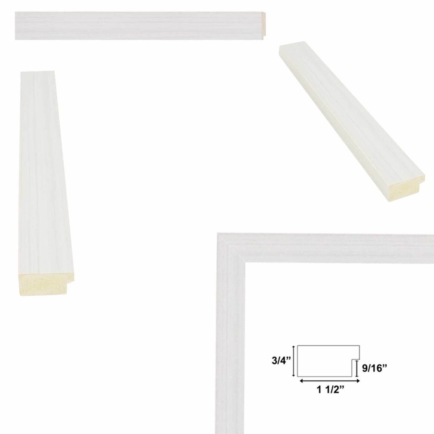 Modern White Wash Wood Grain Picture Frame 14x18 frame