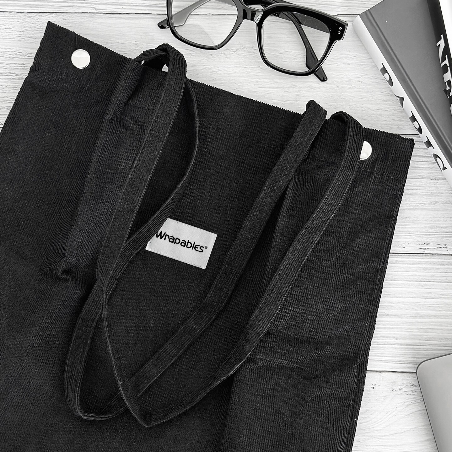 Wrapables Corduroy Tote Bag, Casual Everyday Shoulder Handbag