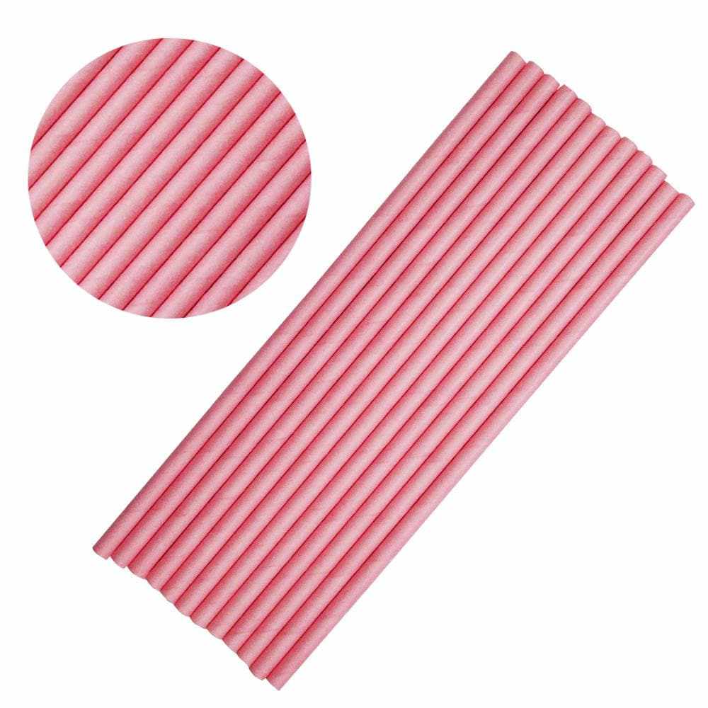 Solid Light Pink Cake Pop Party Straws
