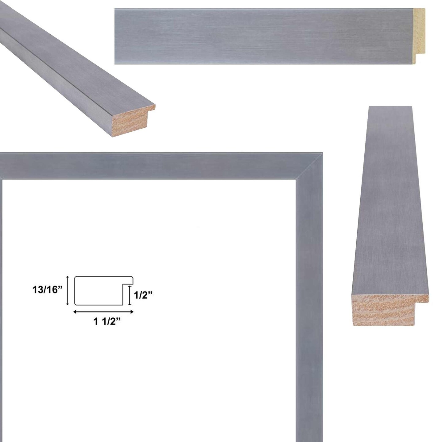 Brushed Silver Metal Pewter Picture Frame 12x16 frame