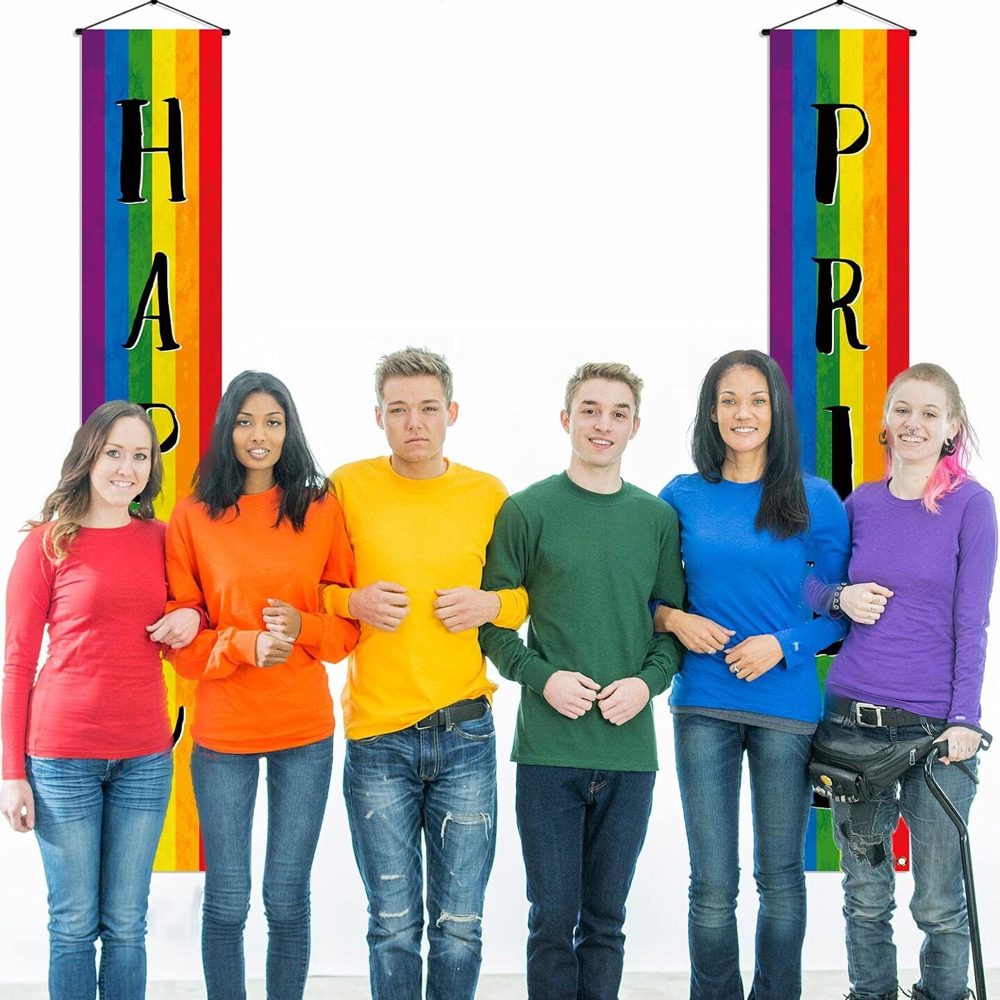 Gay Pride Decoration Outdoor Happy Pride Porch Banner LGBT Pride Day Pride Month Pride Prom Rainbow Party Decoration and Supplies