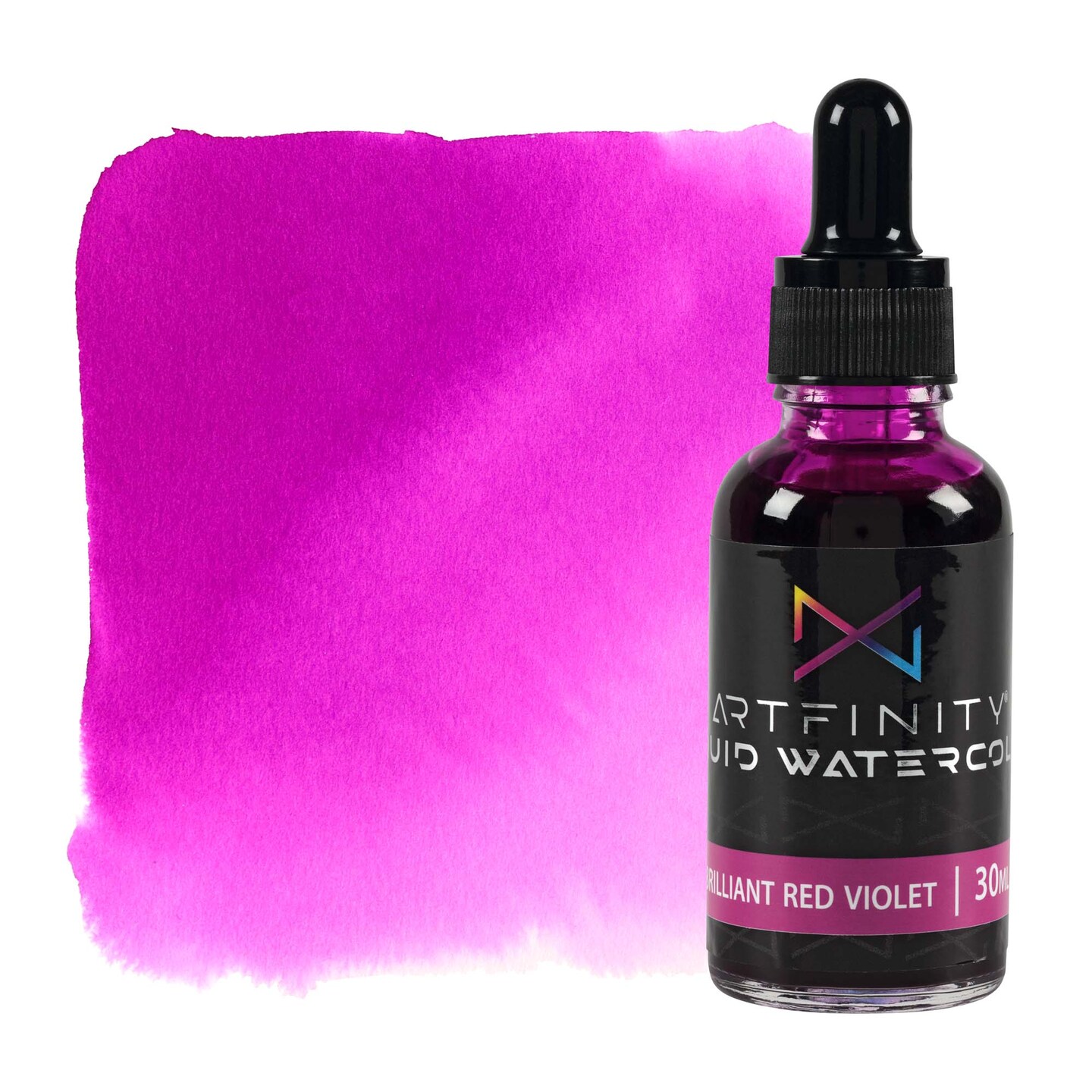 Artfinity Liquid Watercolor Paint 30 ml Bottle, Brilliant Red Violet - Vibrant Dye-Based Liquid Watercolor w/ Glass Pipette, Fast-Drying, Fine Art Paint for Calligraphy, Airbrushing &#x26; Traditional Art