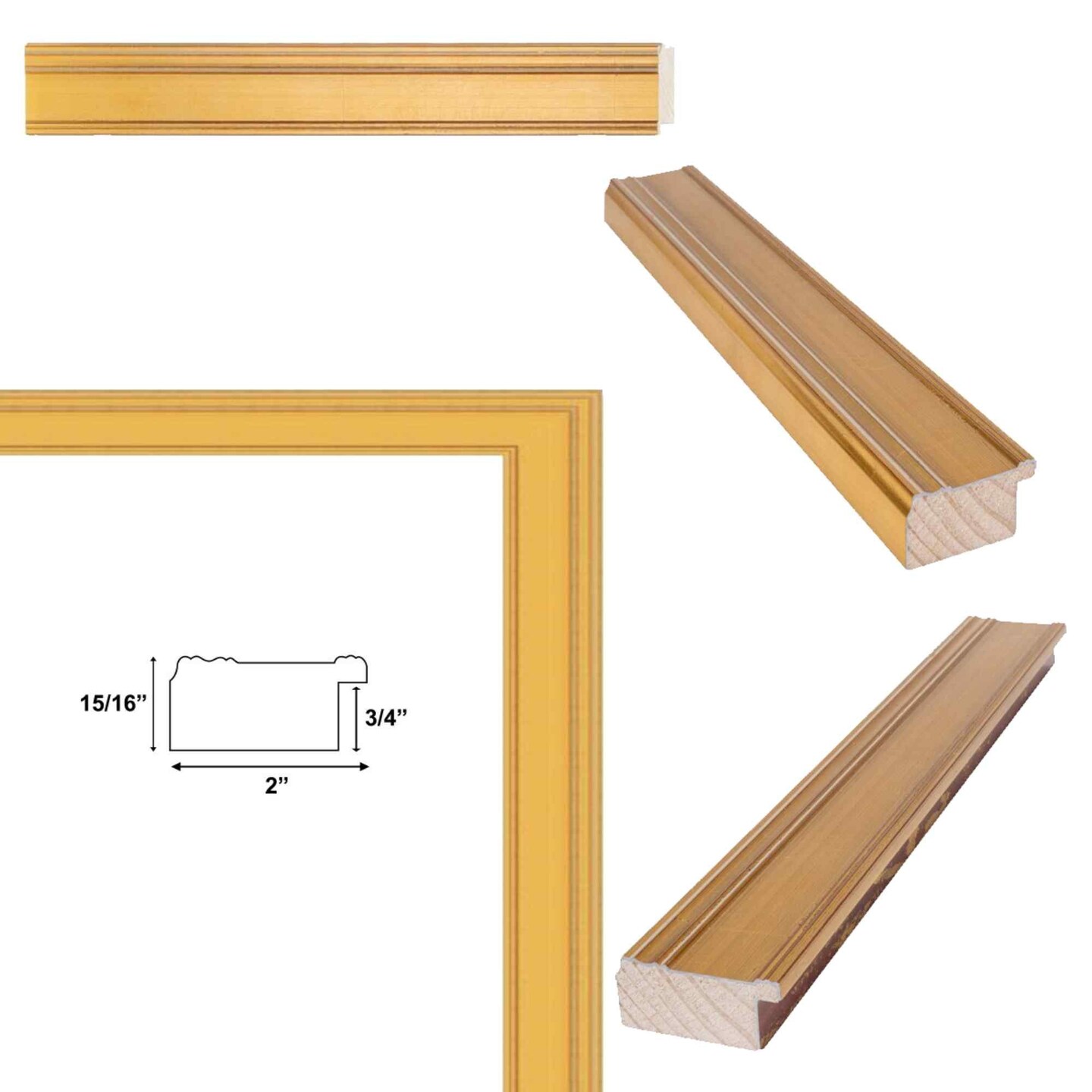 Contemporary Gold Leaf Flat Picture Frame 11x16 frame