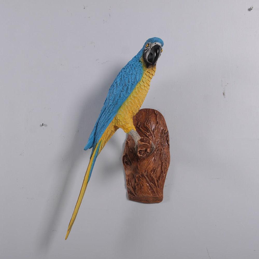 Blue Parrot Wall Decor Life Size Statue