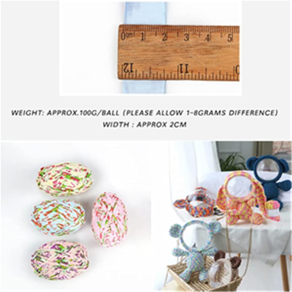 1 PCS Colorful T-Shirt Yarn for DIY Knitted Fabric Art (#45 Blue&Red)