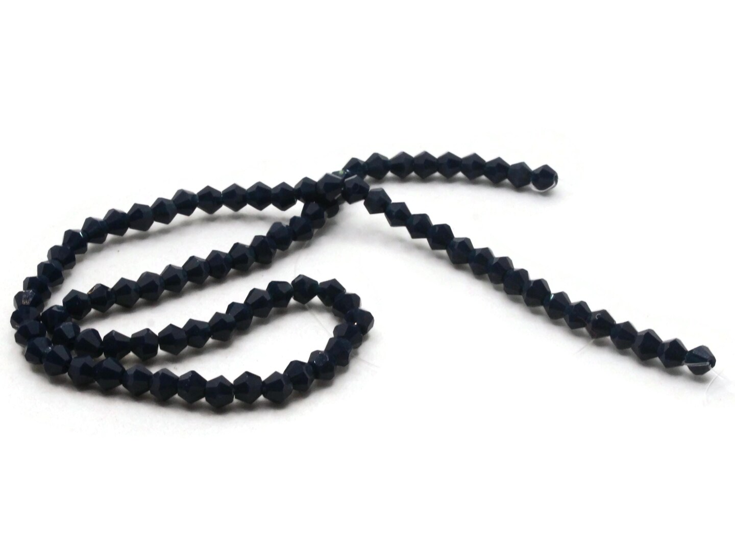 80 4mm Navy Blue Glass Faceted Bicone Beads