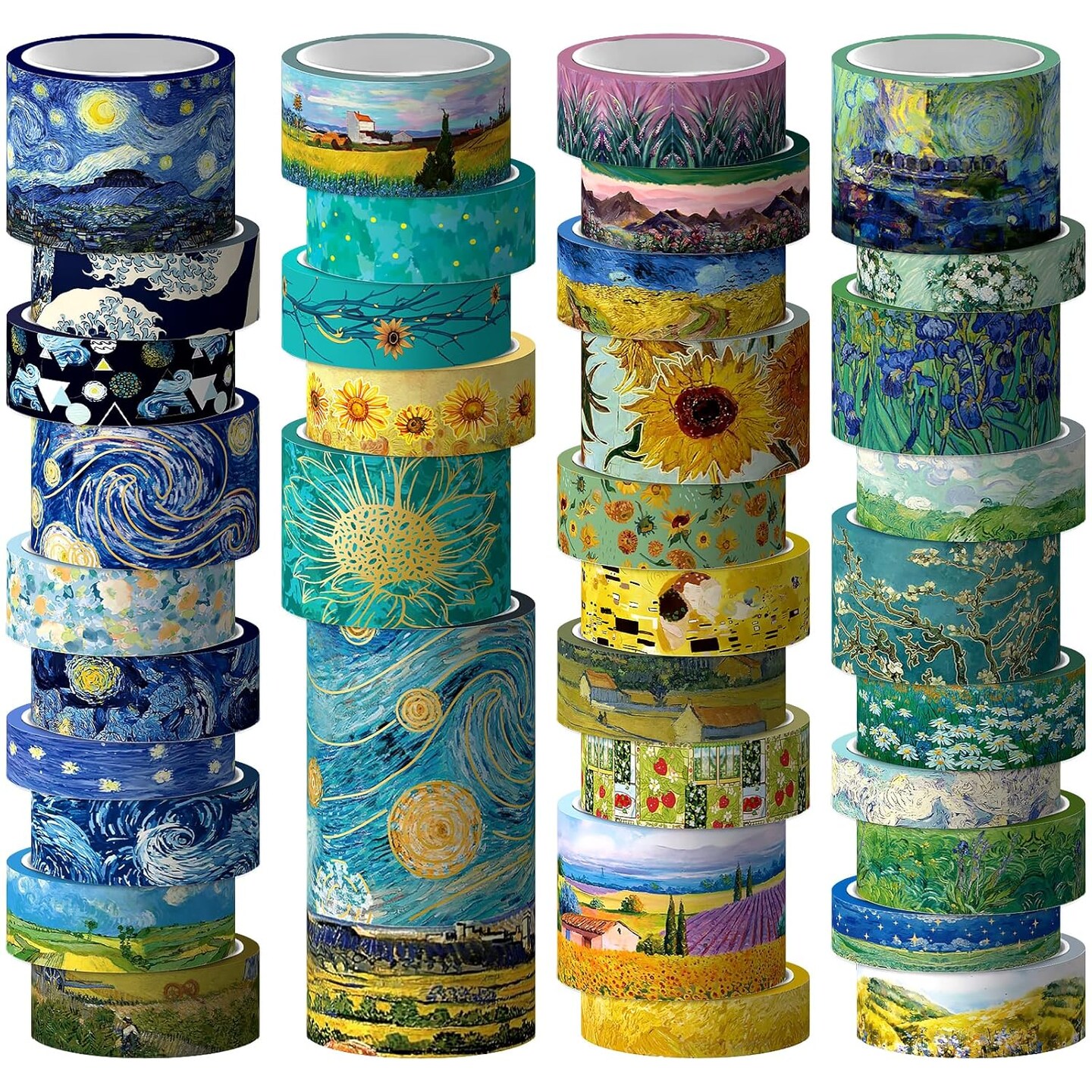 36 Rolls Van Gogh Vintage Gold Washi Tape