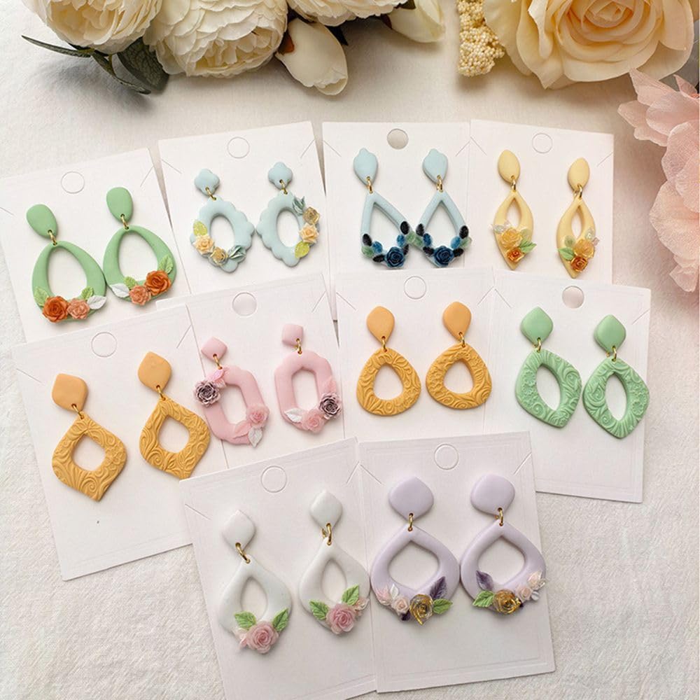 Polymer Clay Cutters for Earrings, 10 Shapes Clay Studs Earrings Cutters