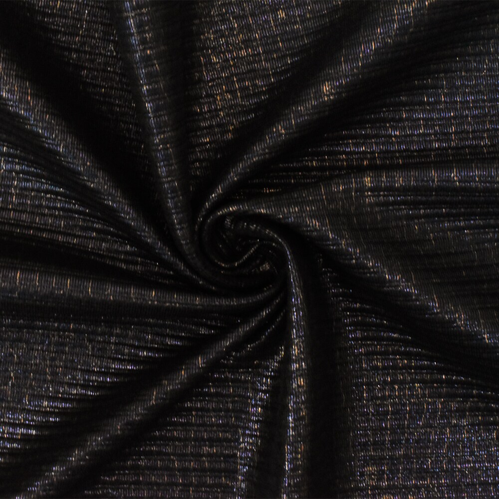 Black-Copper Famous Maker Reptile Foil Print Ottoman Activewear Knit Fabric By the Yard