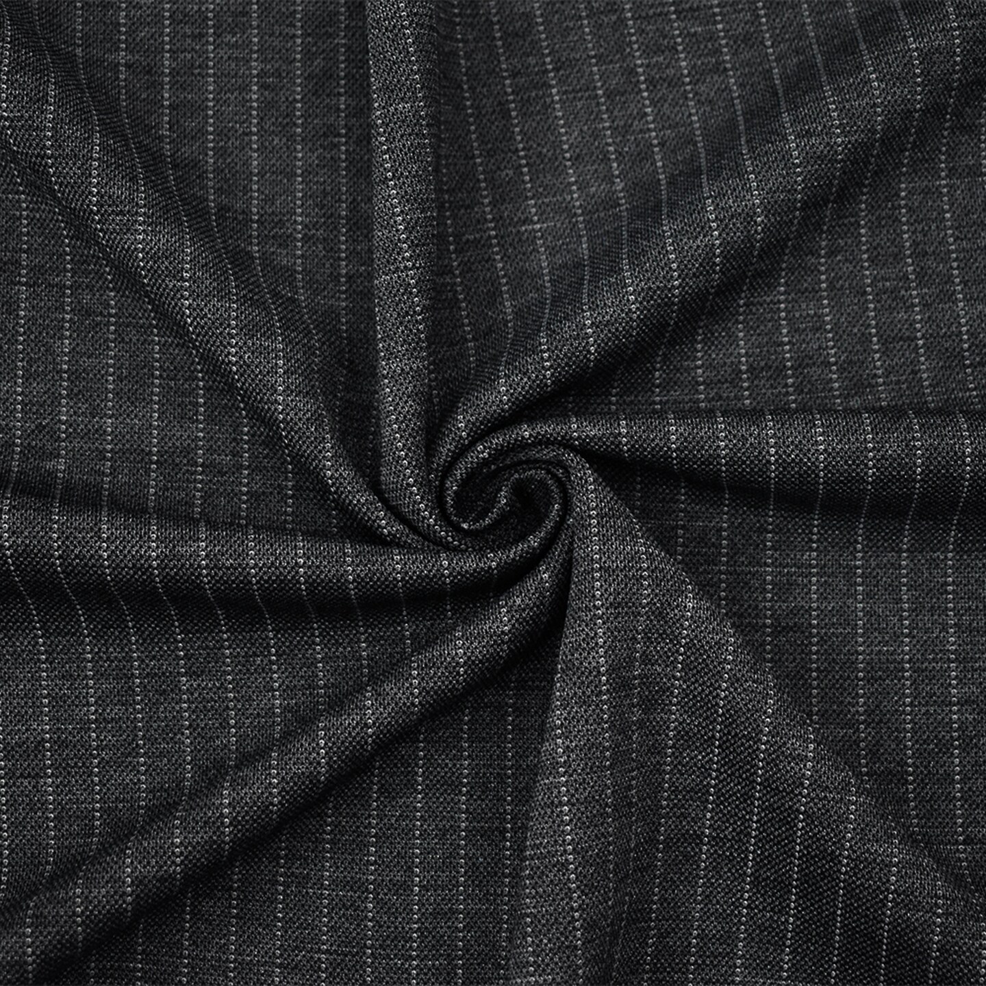 Gray-Black Poly-Wool Stripe Texture Stretch Knit Jacketing Fabric By the Yard