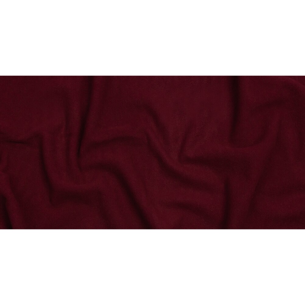 1 Yard Wool and Cashmere Coating Made in Italy, Sangria Red Alberini Collection 60&#x2019;&#x2019; Width