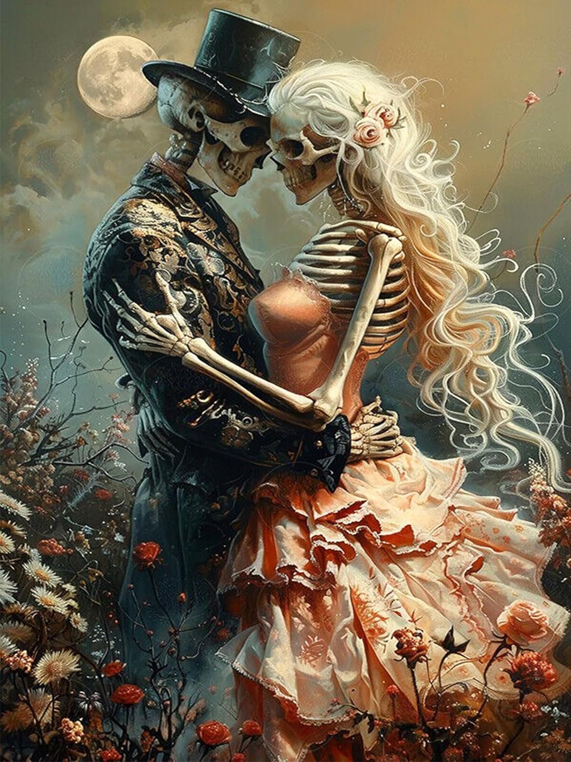 Skeleton Diamond Art(&#x9;Skeleton Couple)