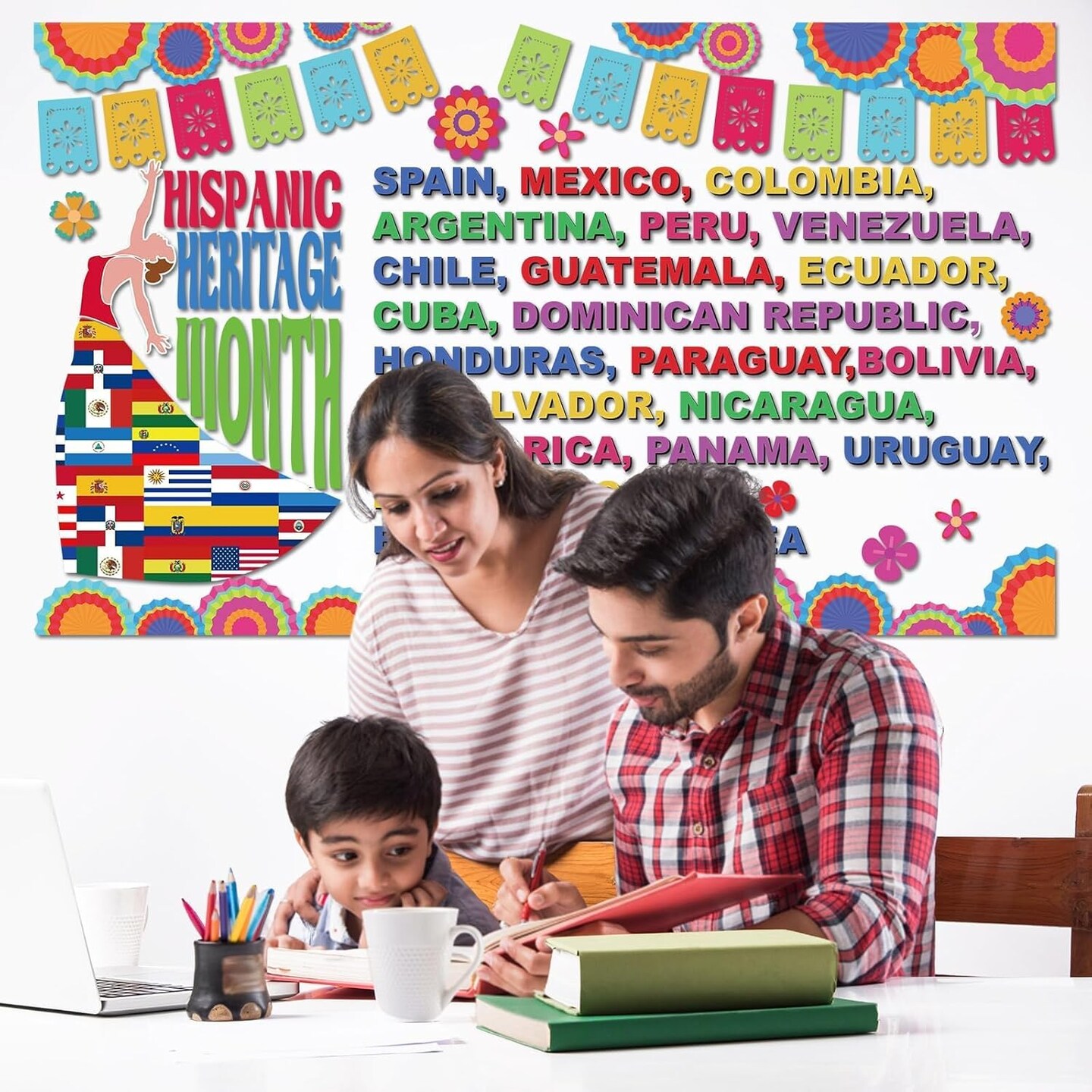 Hispanic Heritage Month Bulletin Board Decorations Set for School Home Chalkboard Wall