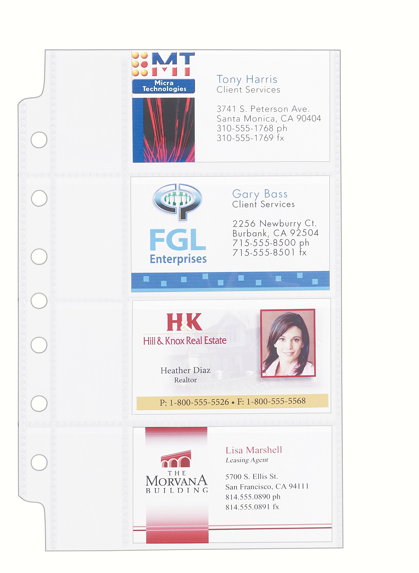 Avery Clear Business Card Organizer Pages for 5.5&#x22; x 8.5&#x22; Mini Binders, Pack of 5 Holds 40 Cards, 4 Packs, 20 Pages Total (76025)