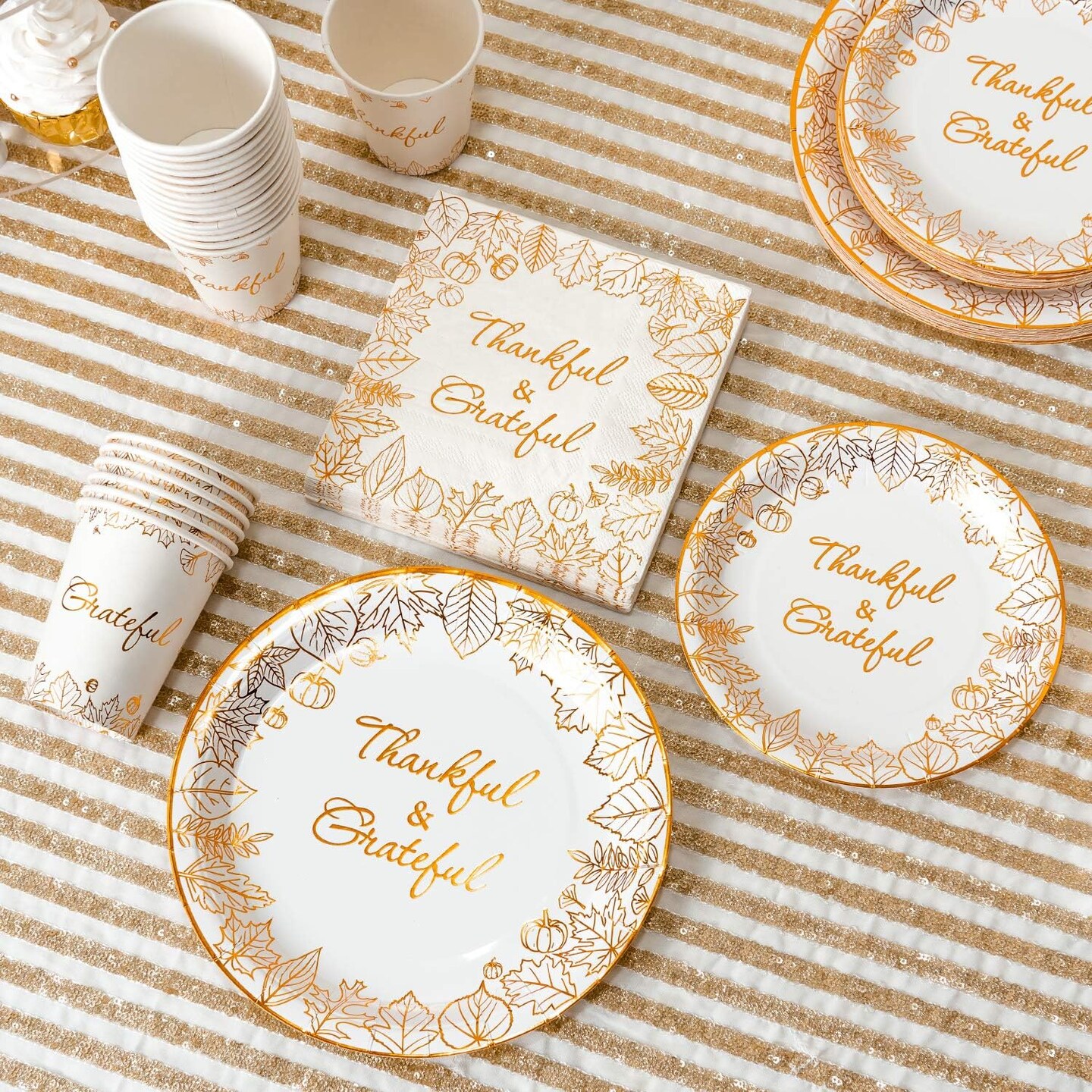 Thanksgiving Disposable Napkins Plates Cups Set (ThanksGiving Disposable Tableware)