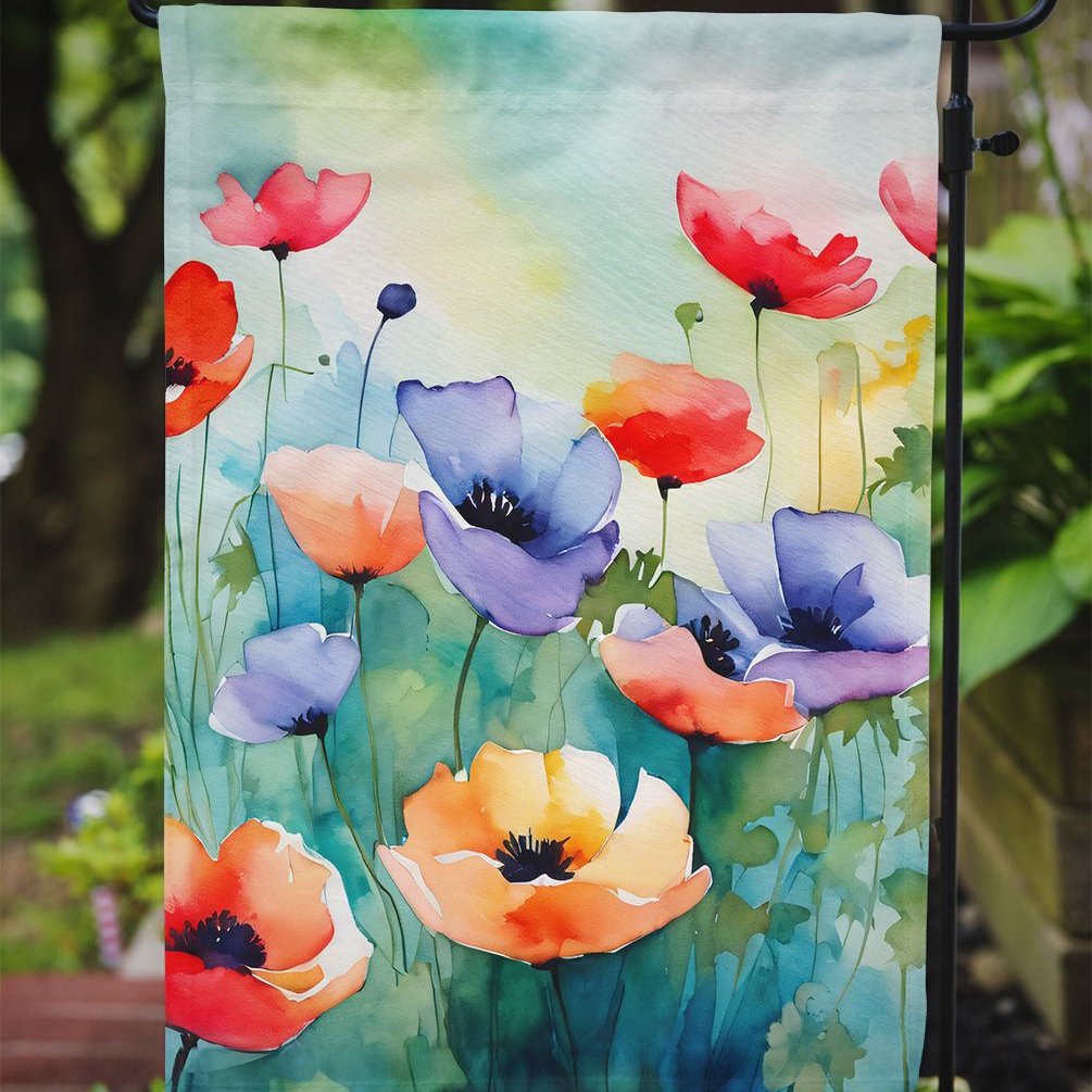 Edge Collections - 11 1/4" X 15 1/2" - Multicolor - Garden Anemones Watercolor Flag - 1 Piece
