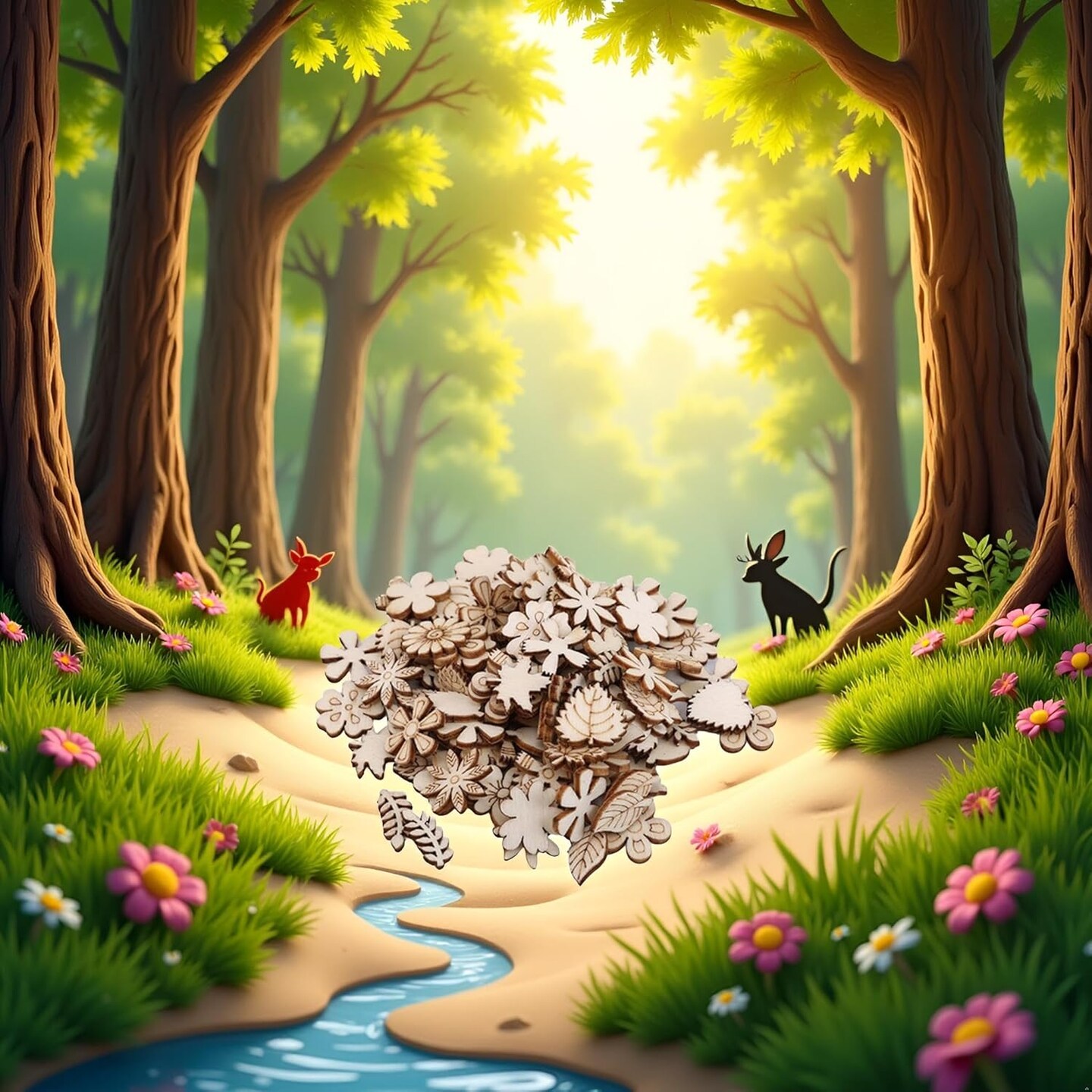 100Pcs Unfinished Wooden Flower Wood Slice Leaf Fall Crafting Decoration(Leaf)