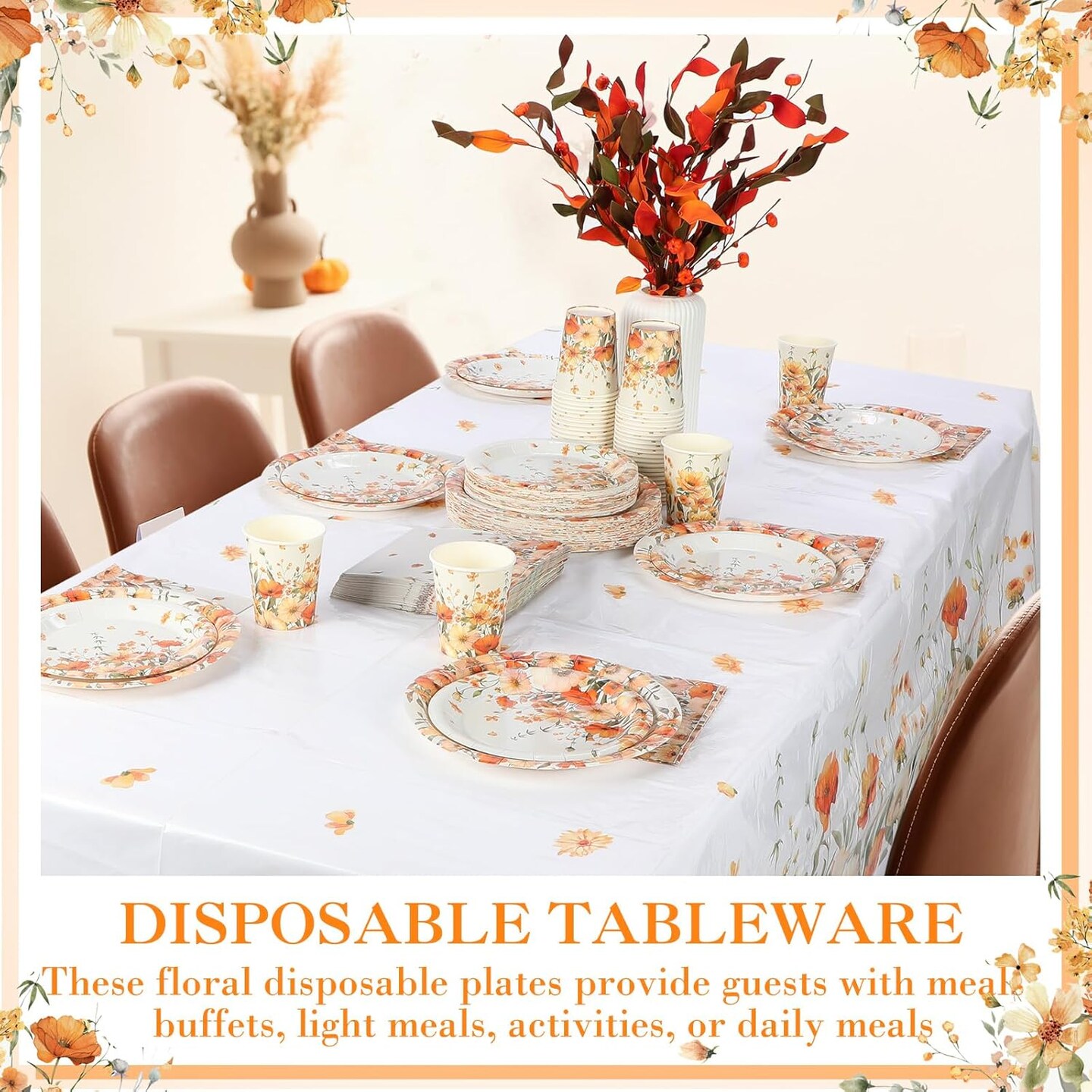 202 Pcs thanksgiving Floral Party Decoration (Autumn)