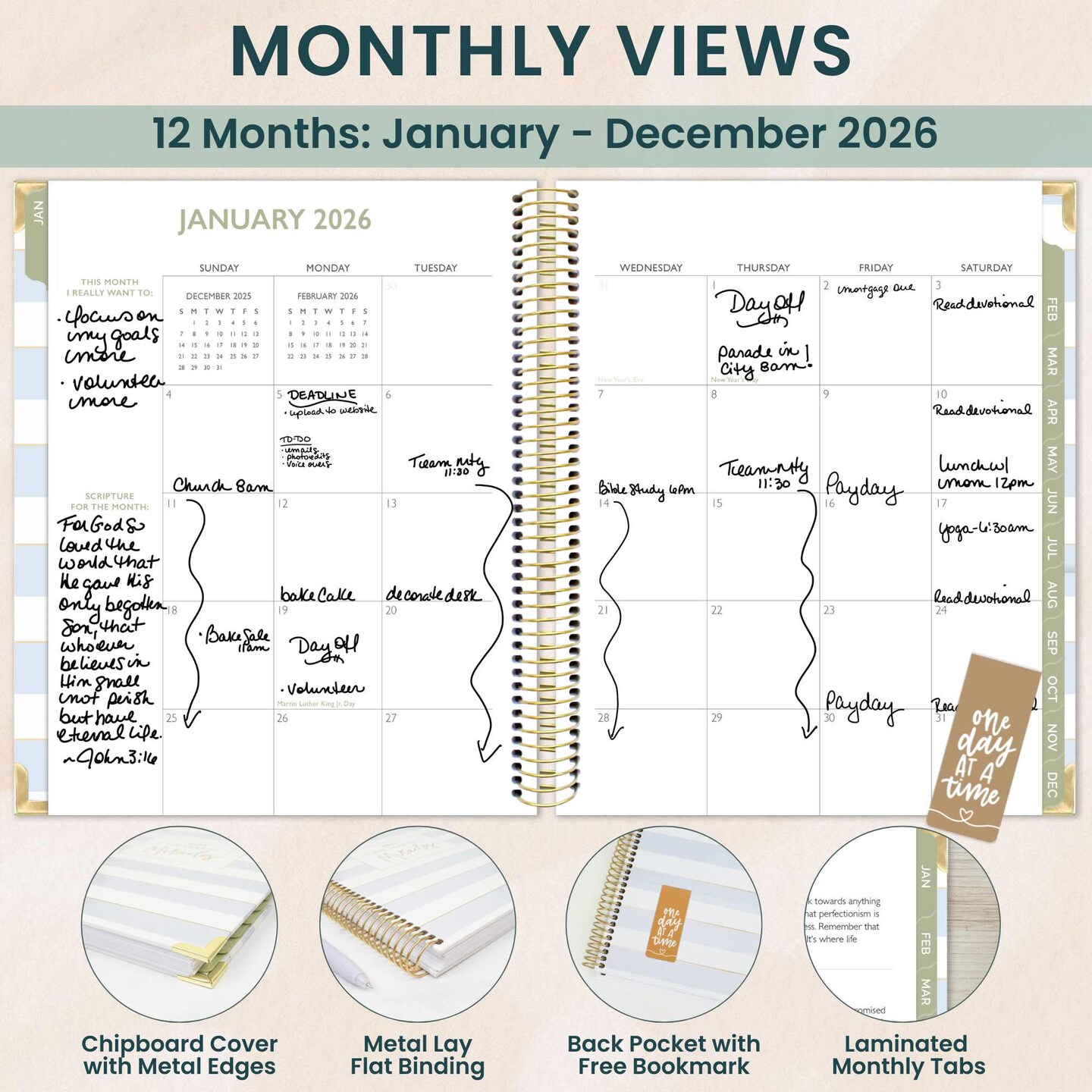 bloom daily planners 2026 bloom x Cleerely Stated Planner, 7.5" x 9", Year of Miracles