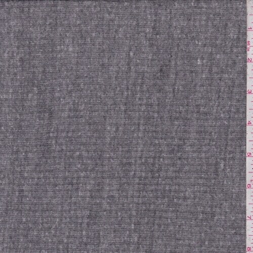 Heather Dove Grey Rib Knit Fabric By the Yard